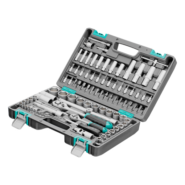 картинка Набор инструментов, 1/2", 1/4", CrV, пластиковый кейс 94 предмета Stels от магазина Одежда+