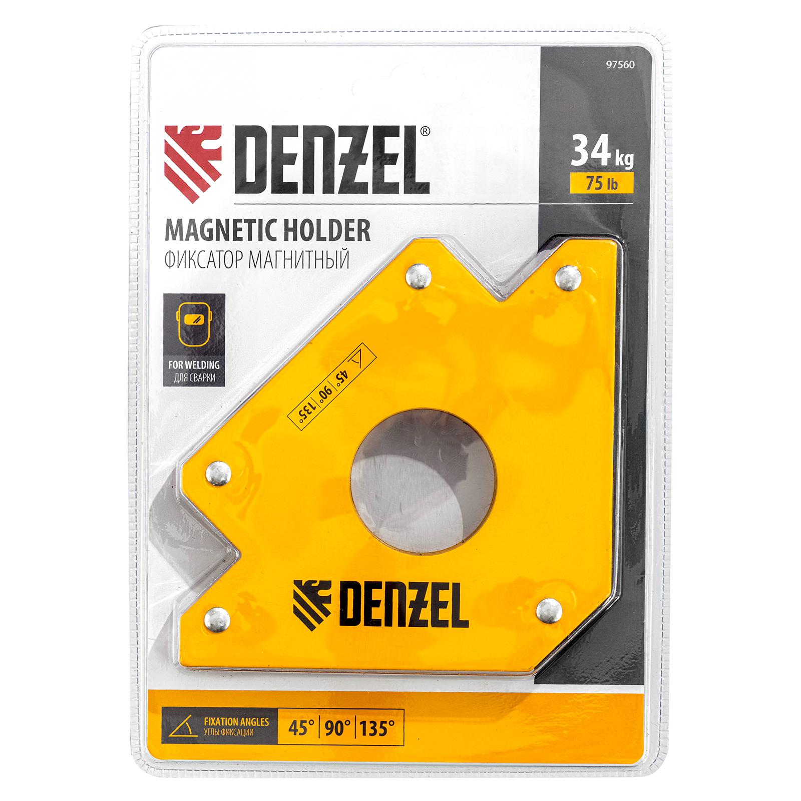 картинка Фиксатор магнитный для сварочных работ усилие 75 LB Denzel от магазина Одежда+