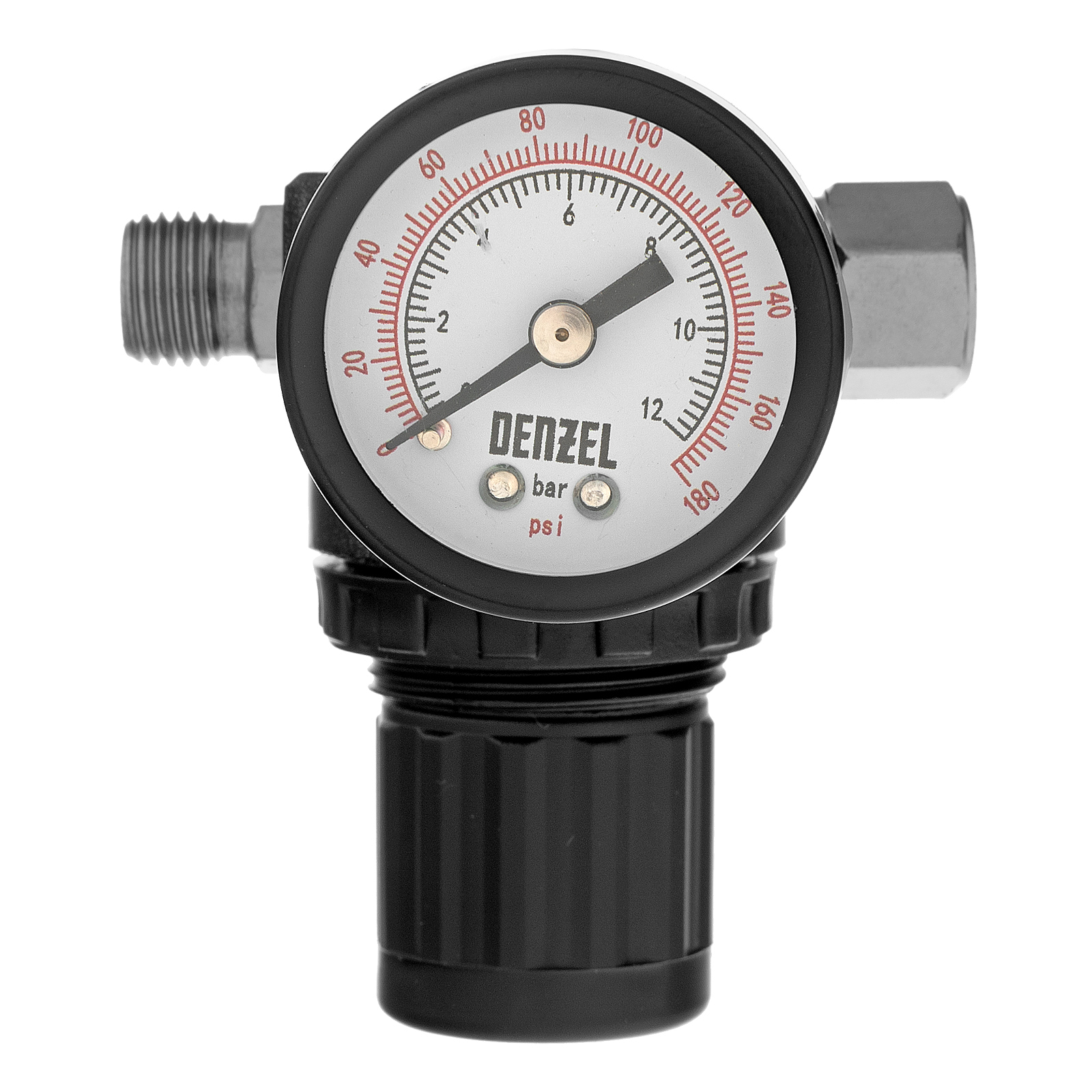 картинка Регулятор давления с манометром R1500, 12 бар, 1/4" Denzel от магазина Одежда+
