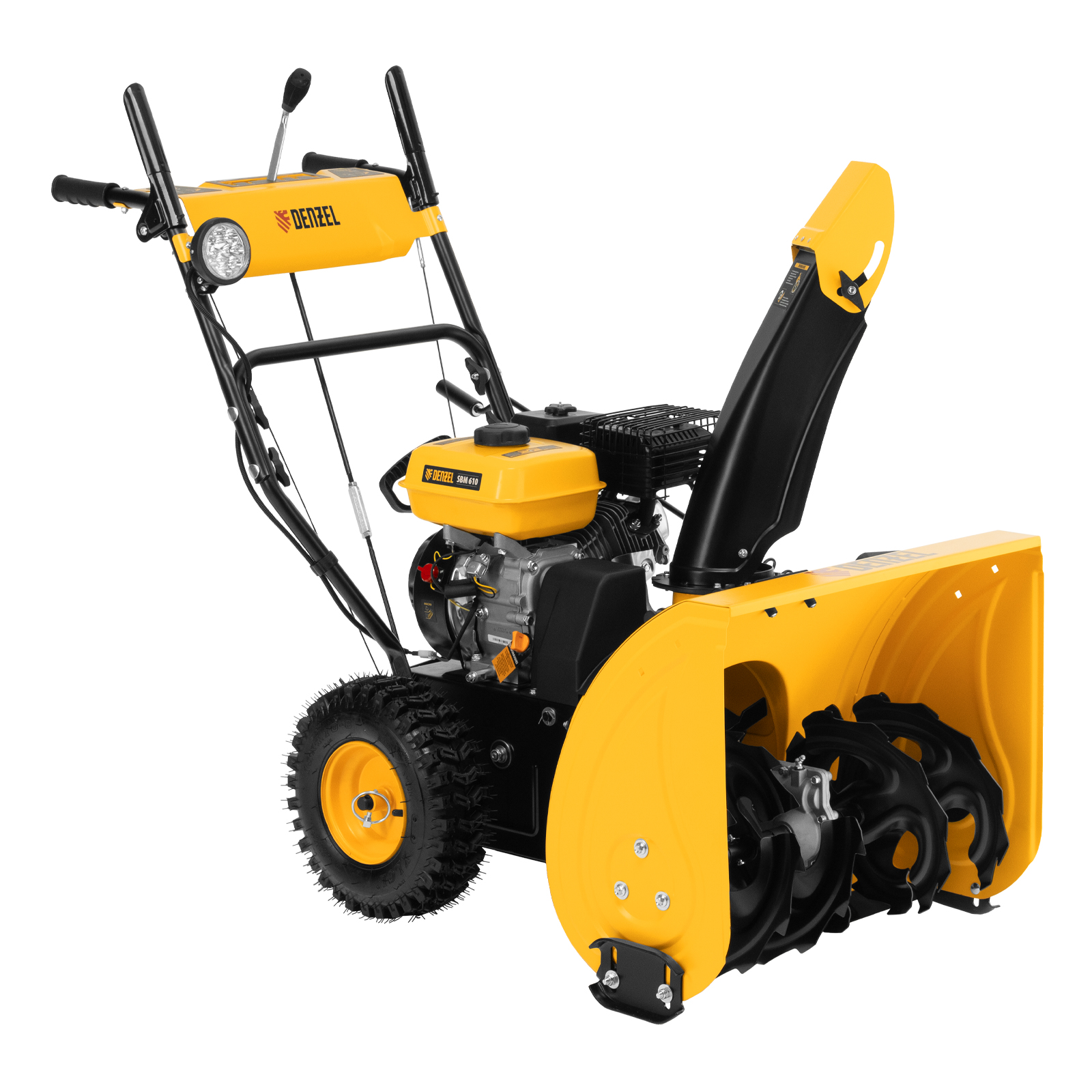 картинка Бензиновая снегоуборочная машина SBM 610, 212 cc, ручной старт, фара Denzel от магазина Одежда+