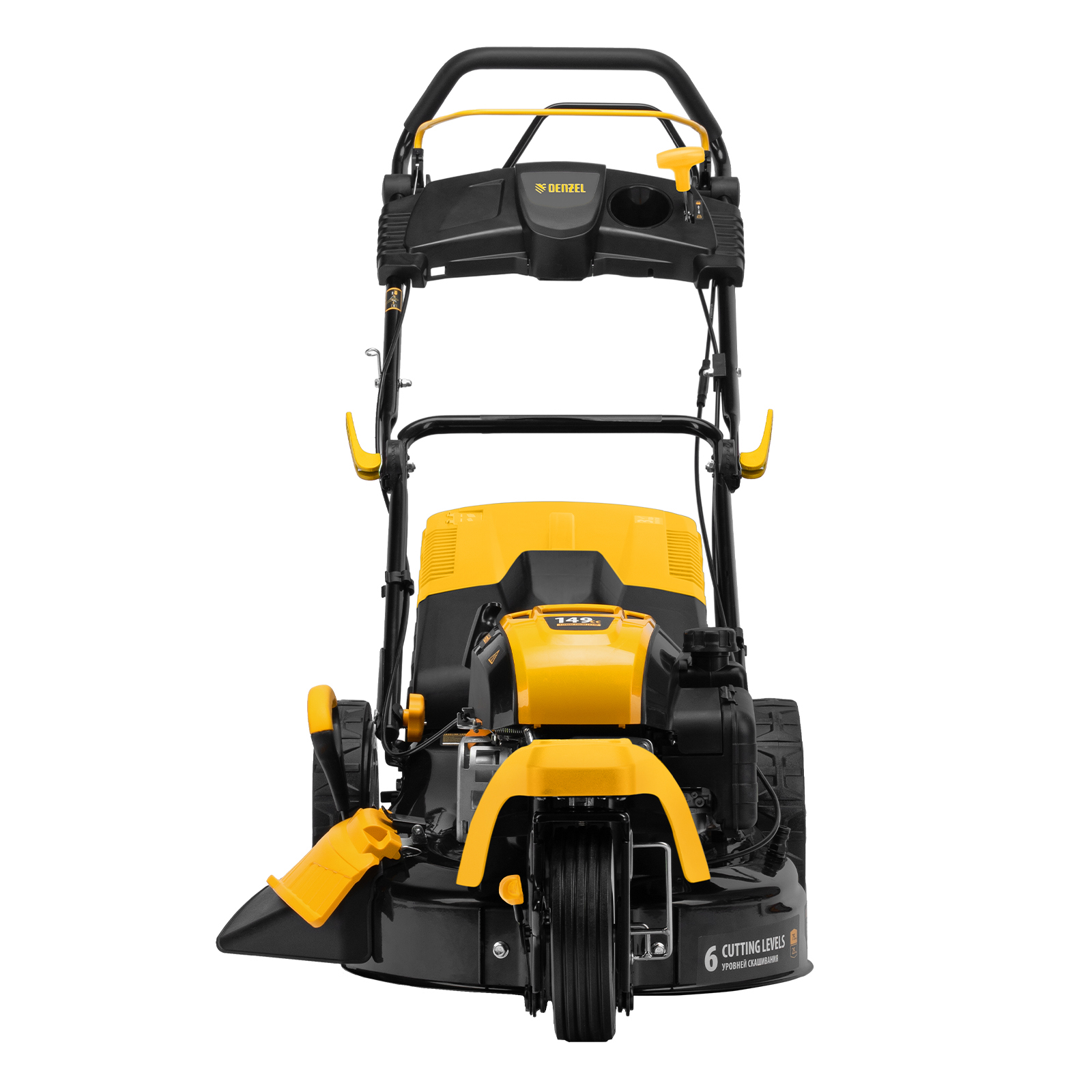 картинка Бензиновая газонокосилка GLT-460SP-T, Trike 149 см3, 46 см, привод, панель, 60л Denzel  от магазина Одежда+