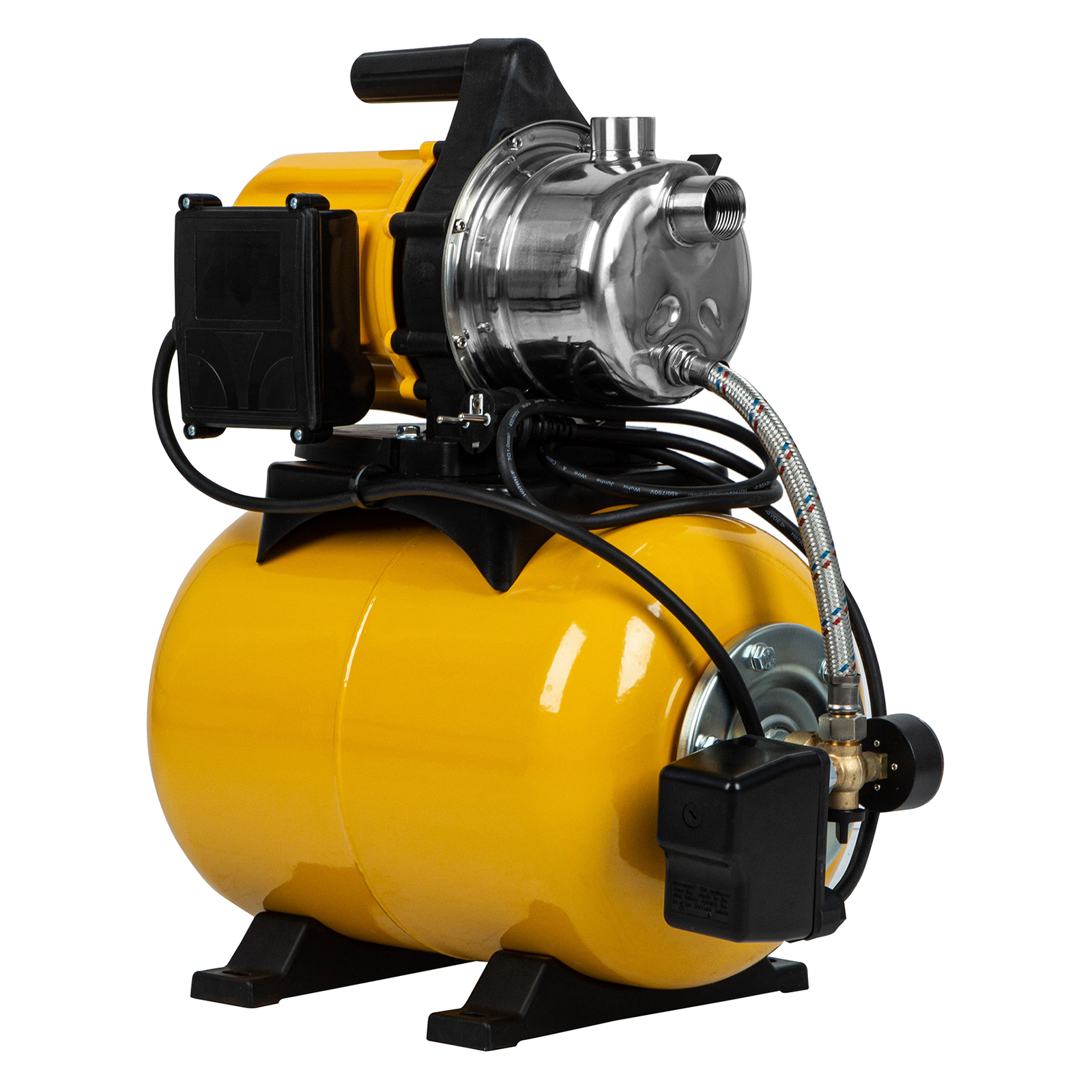 картинка Насосная станция PS800X, 800 Вт, 3200 л/ч, ресивер 24 л, подъем 38 м, нержавейка Denzel от магазина Одежда+