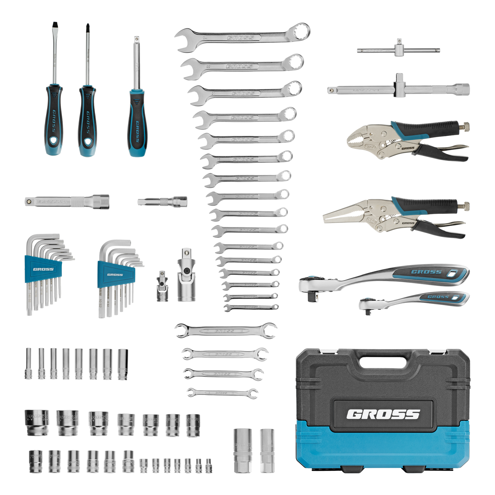 картинка Набор инструментов, 1/4", 1/2", CrV, 120 зубьев, 78 предметов Gross от магазина Одежда+