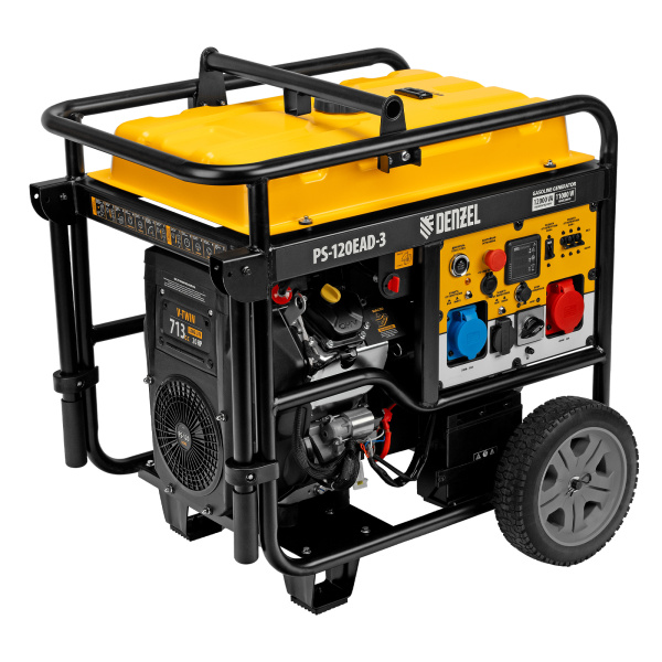 картинка Генератор бензиновый PS-120EAD-3, 12 кВт,230/400 В, 40л, разъем ATS,перекл.режима,эл.старт Denzel от магазина Одежда+
