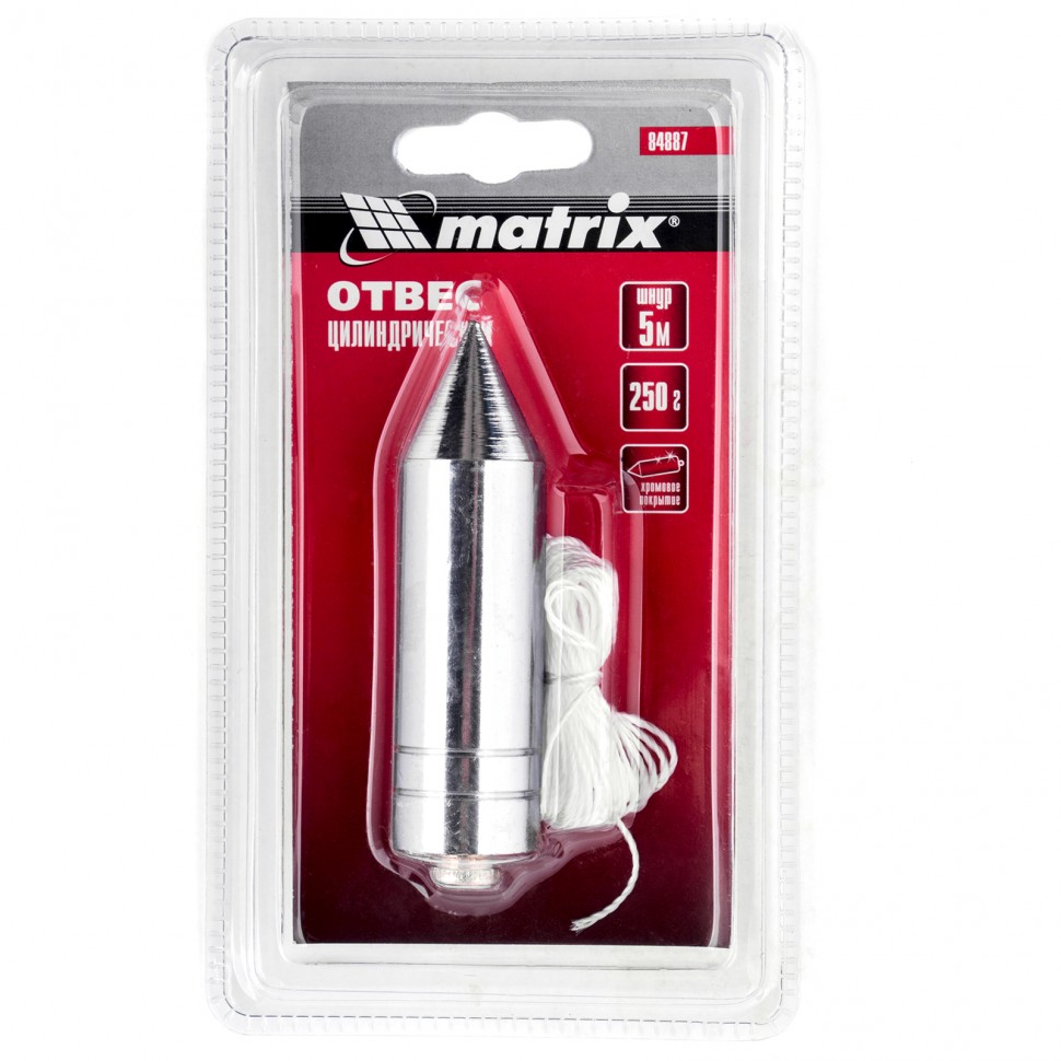 картинка Отвес цилиндрический, 250 г, шнур 5 м Matrix от магазина Одежда+