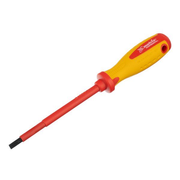 картинка Отвертка Insulated, SL5.5 x 125 мм, CrMo, до 1000 В, двухкомпонентная рукоятка Matrix Professional от магазина Одежда+
