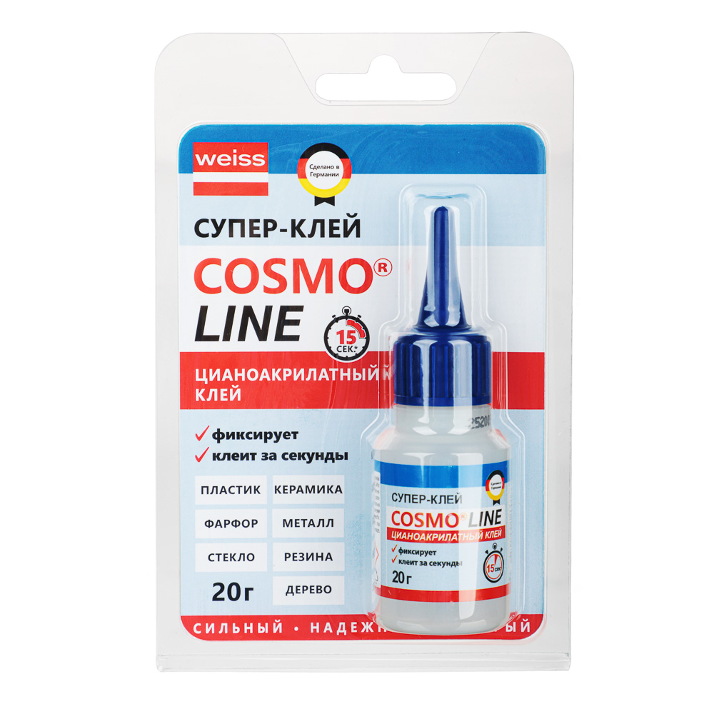картинка COSMO LINE Клей цианоакрилатный, флакончик 20гр. от магазина Одежда+