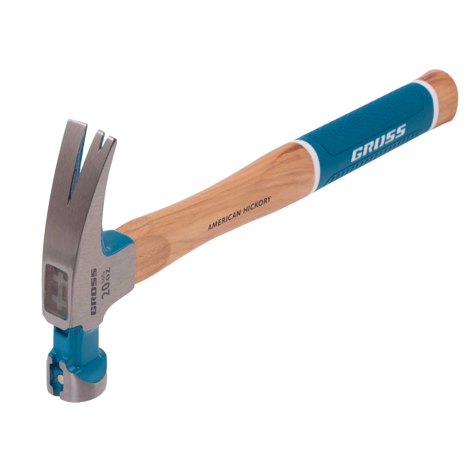 картинка Молоток-гвоздодер,560 г, угол 75, магнит, обрезиненная рукоятка AMERICAN HICKORY GROSS от магазина Одежда+