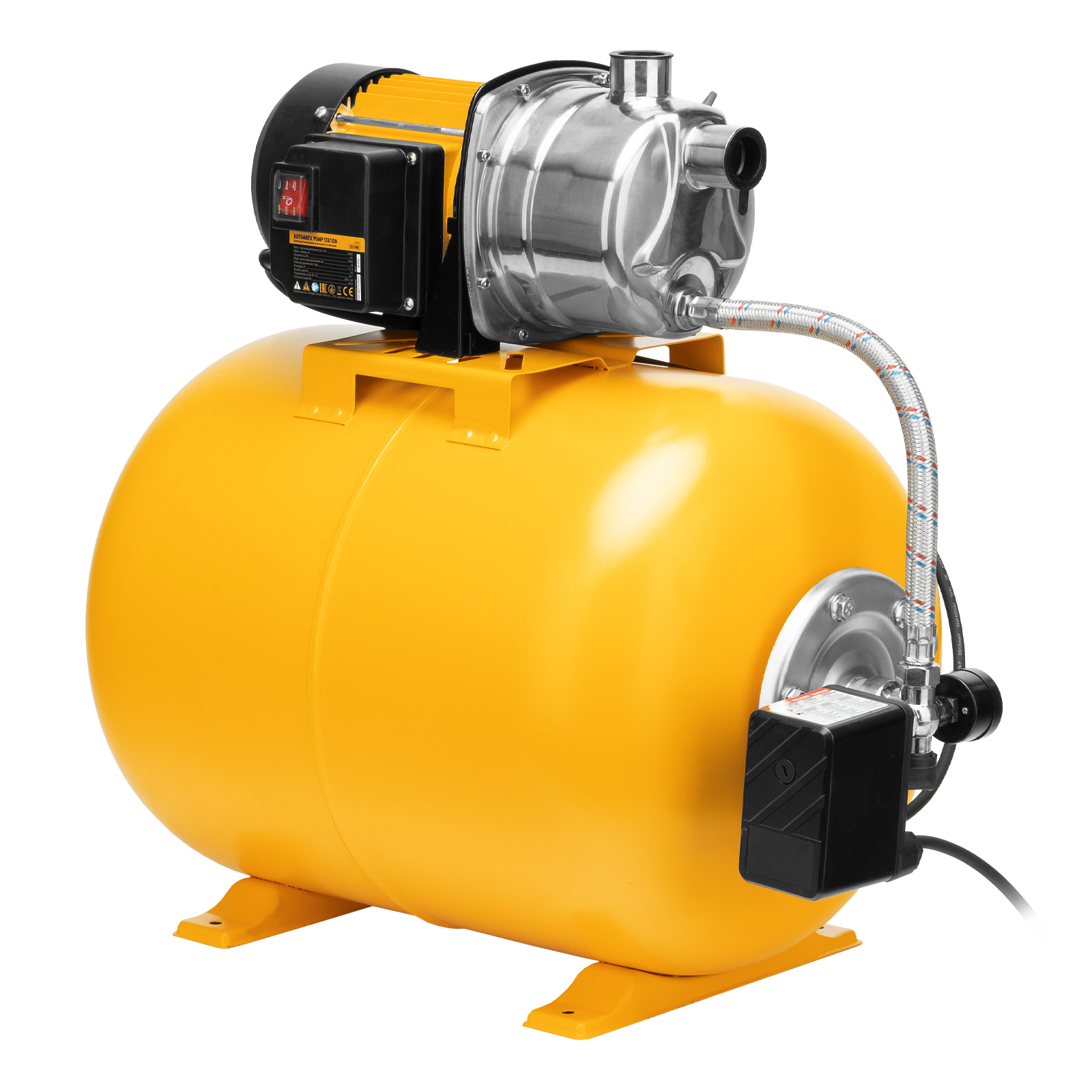 картинка Насосная станция PSL1100X, 1100 Вт, 3600 л/ч, ресивер 50 л, подъем 45 м, нержавейка Denzel от магазина Одежда+