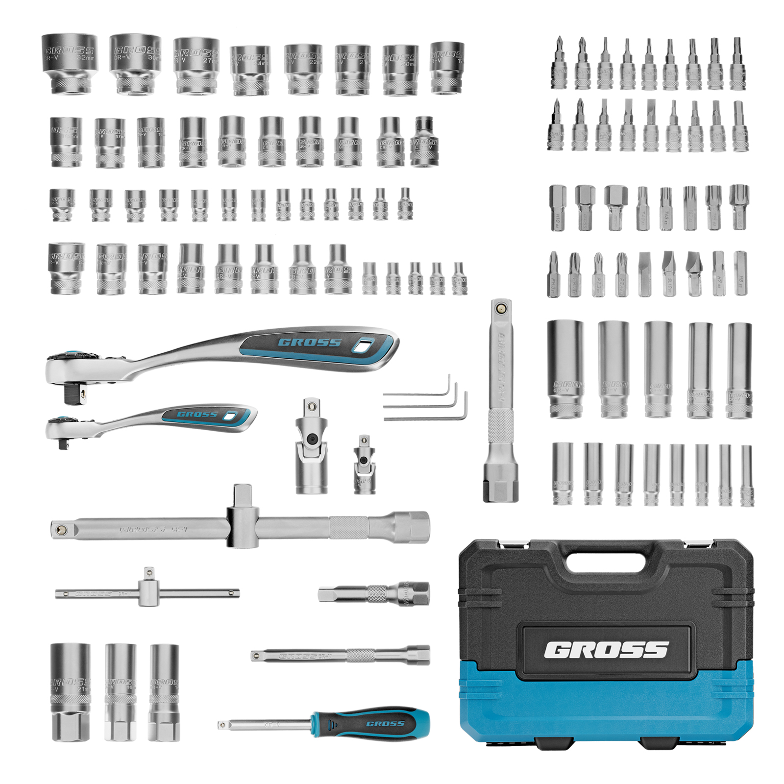 картинка Набор инструментов, 1/4", 1/2", CrV, 120 зубьев, 109 предметов Gross от магазина Одежда+