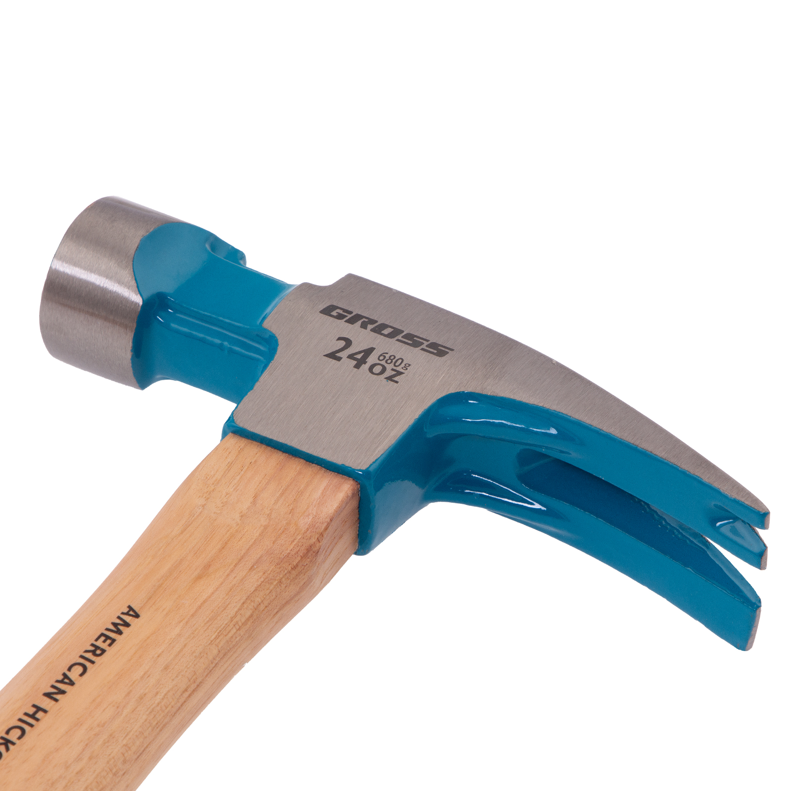 картинка Молоток-гвоздодер, 680 г, угол 75, магнит, обрезиненная рукоятка AMERICAN HICKORY GROSS от магазина Одежда+