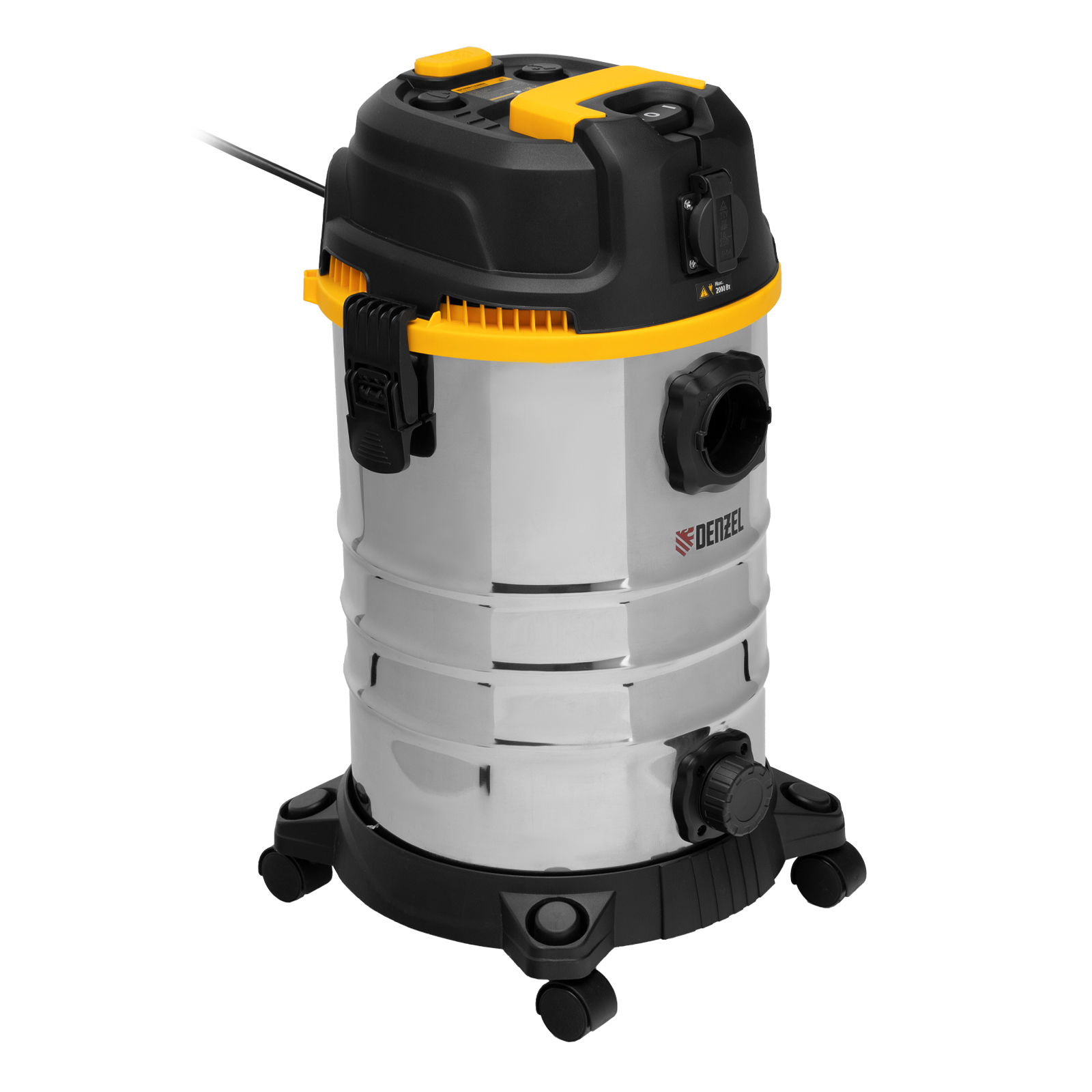 картинка Пылесос строительный RVC30, 1400 Вт, бак 30 л, шланг 3 м, розетка с автосинхр. Denzel от магазина Одежда+