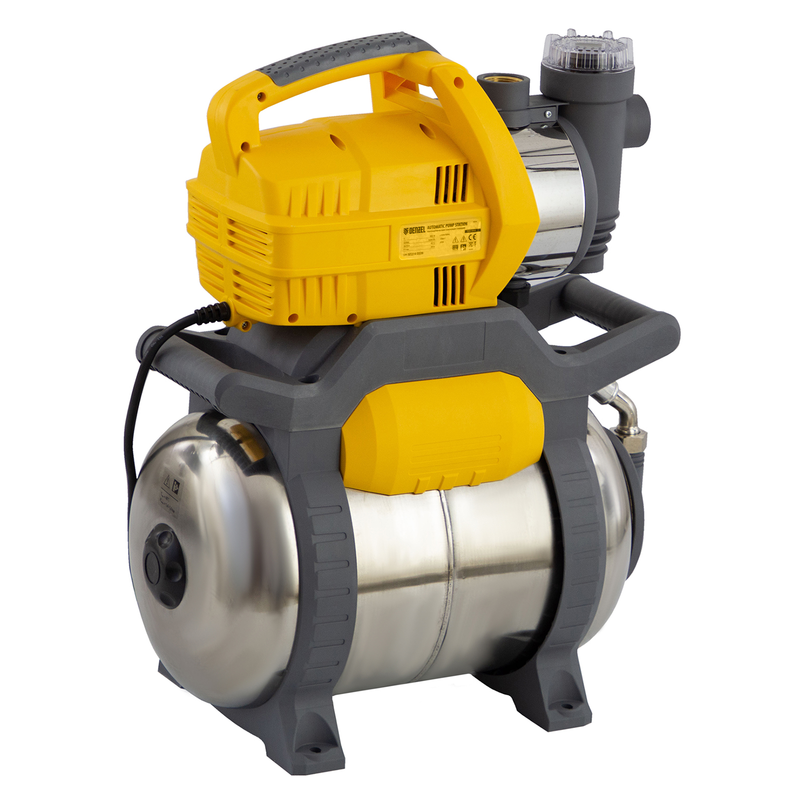картинка Насосная станция PSХ950X, Х-Pro, 950 Вт, 3300 л/ч, ресивер 24 л, подъем 38 м, нержавейка Denzel от магазина Одежда+