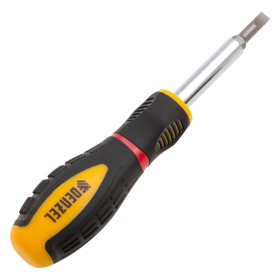 картинка Отвертка комбинированная, SL3/16"-PH1, SL1/4"-PH2, 3-х компонентная рукоятка Denzel от магазина Одежда+