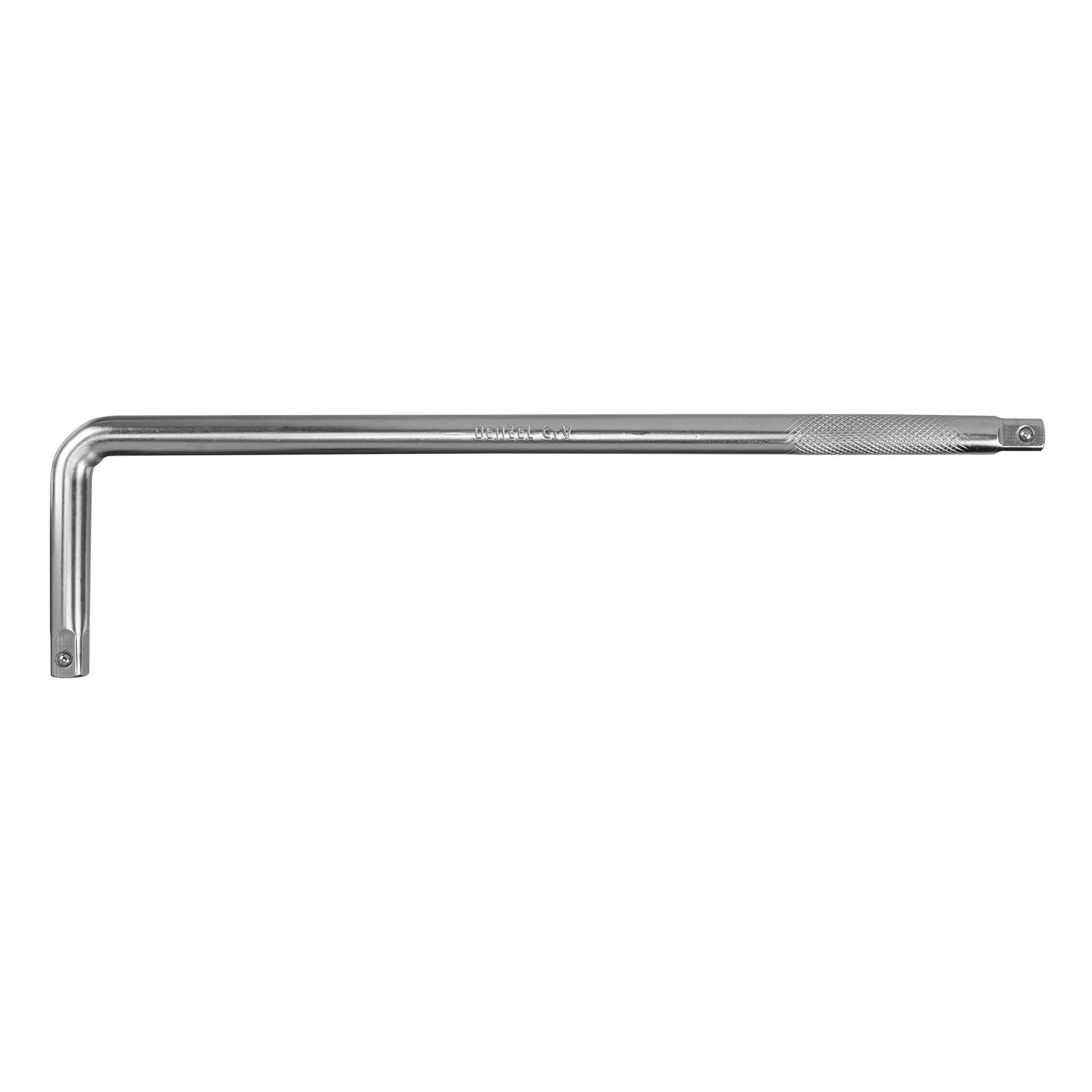 картинка Вороток Г-образный, 375*100 мм, квадрат 1/2", CrV, матовый хром Denzel от магазина Одежда+