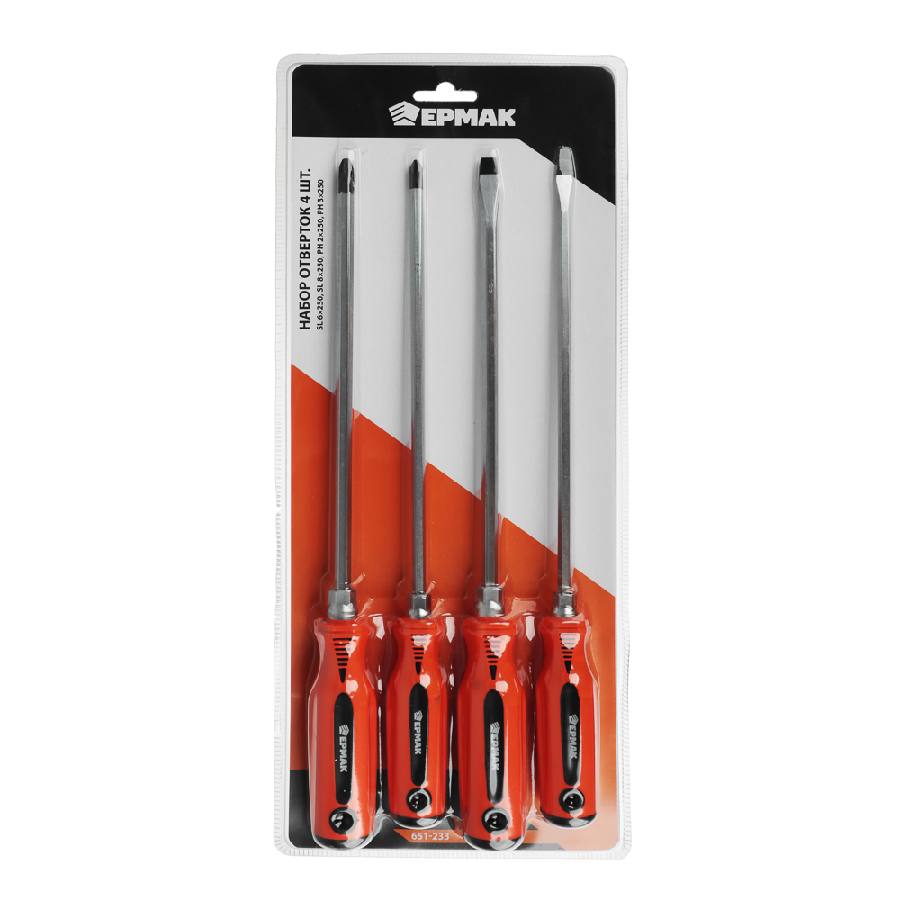 картинка ЕРМАК Набор усиленных отверток 4шт SL 6*250; 8*250/ PH2*250;PH3*250 от магазина Одежда+