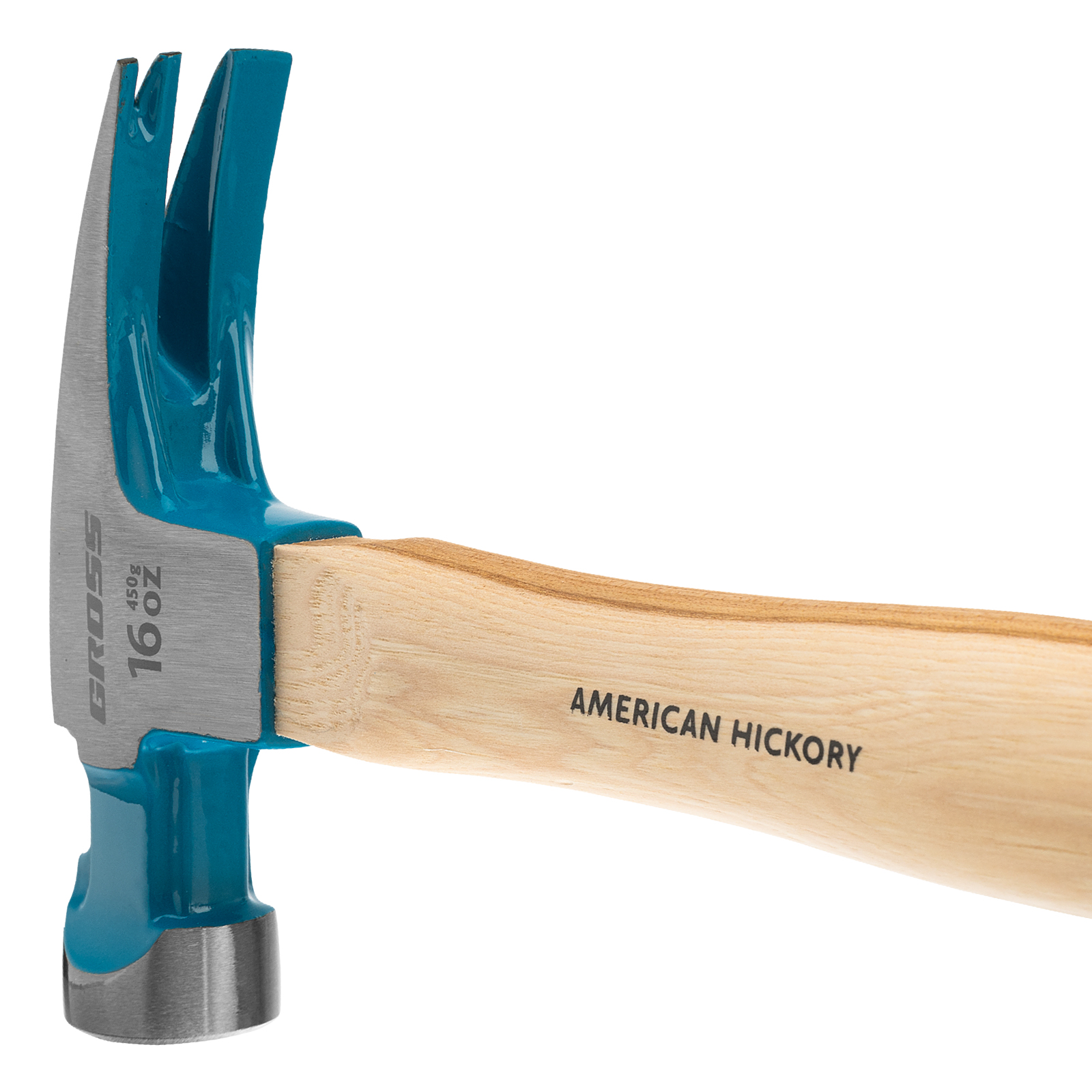 картинка Молоток-гвоздодер, 450 г, угол 75, магнит, обрезиненная рукоятка American hickory GROSS от магазина Одежда+