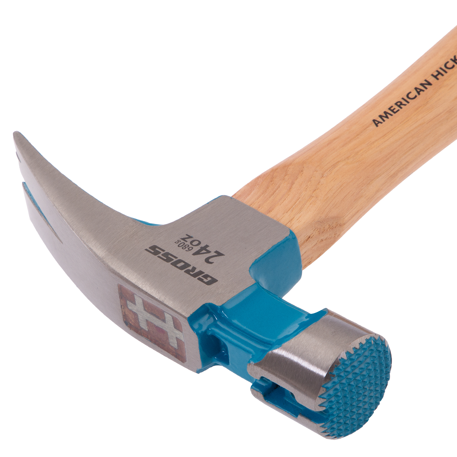 картинка Молоток-гвоздодер, 680 г, угол 75, магнит, обрезиненная рукоятка AMERICAN HICKORY GROSS от магазина Одежда+