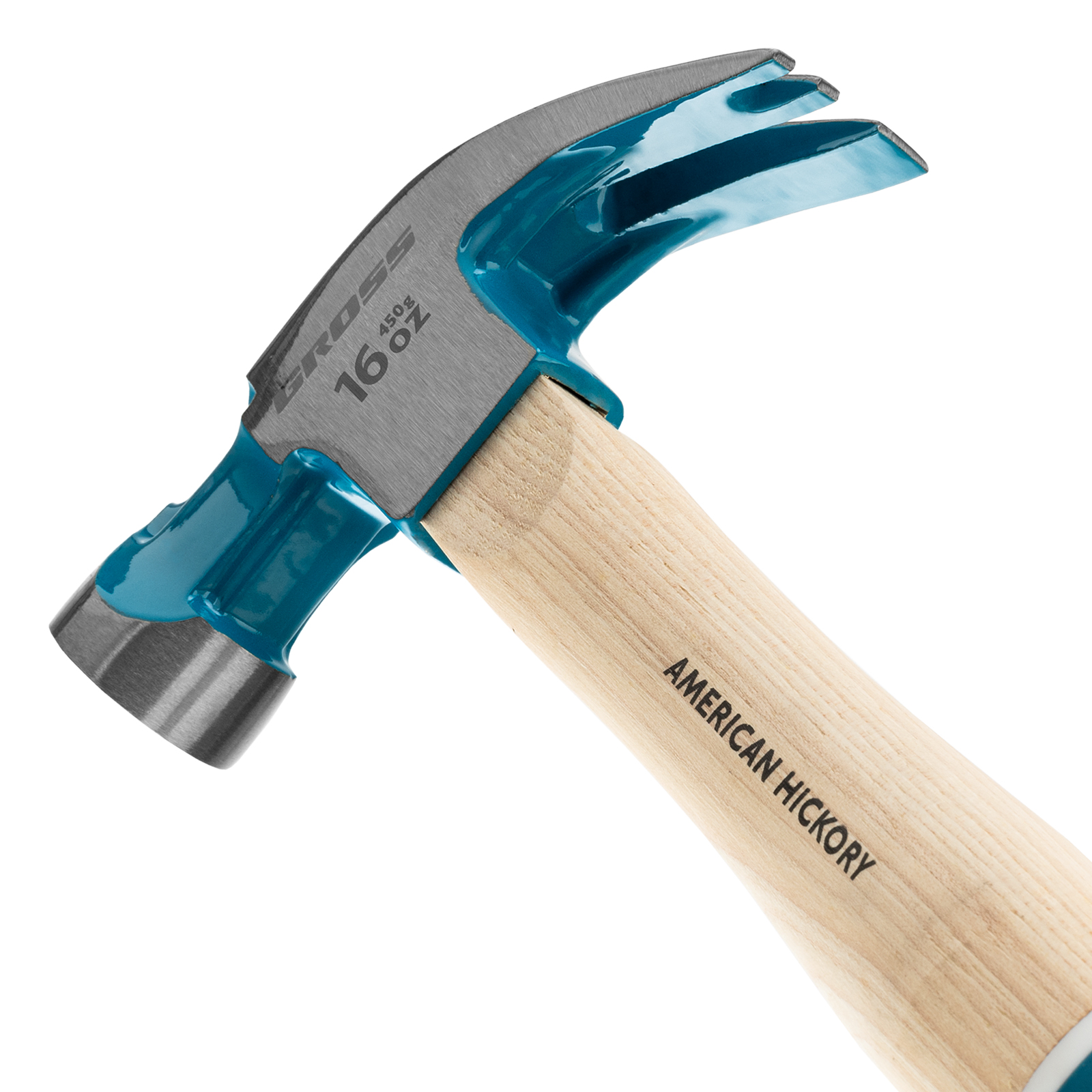 картинка Молоток-гвоздодер, 450 г, угол 45, магнит, обрезиненная рукоятка American hickory GROSS от магазина Одежда+