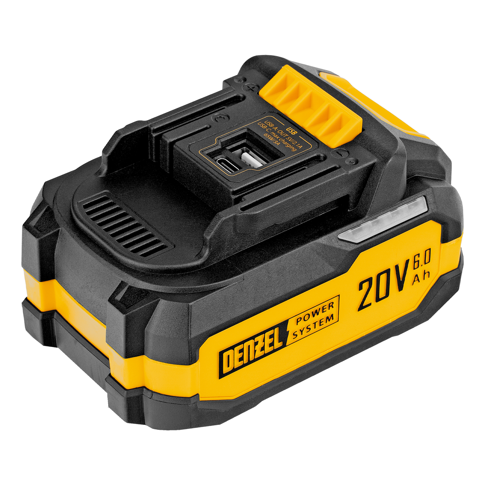 картинка Батарея аккумуляторная BH-20-6.0, Li-Ion, USB, 20 В, 6,0 Ач// Denzel от магазина Одежда+