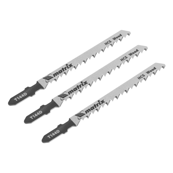 картинка Полотна для электролобзика по дереву, 3 шт, T144D, 75 х 4 мм, HCS Matrix Professional от магазина Одежда+