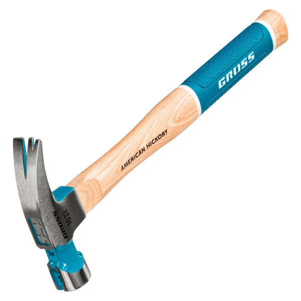 картинка Молоток-гвоздодер, 280 г, угол 75, магнит, обрезиненная рукоятка American hickory GROSS от магазина Одежда+