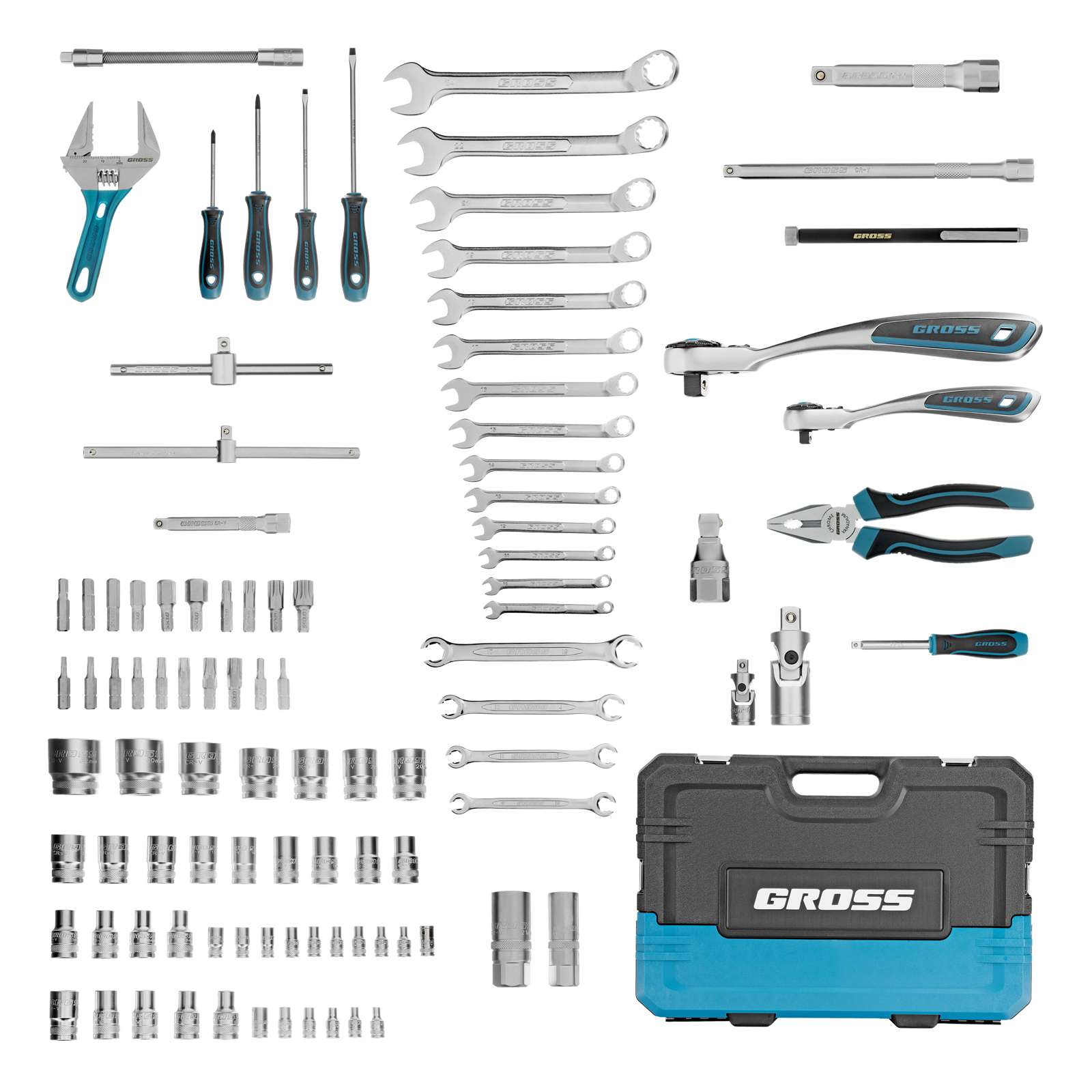 картинка Набор инструментов, 1/4", 1/2", CrV, 120 зубьев, 101 предмет Gross от магазина Одежда+