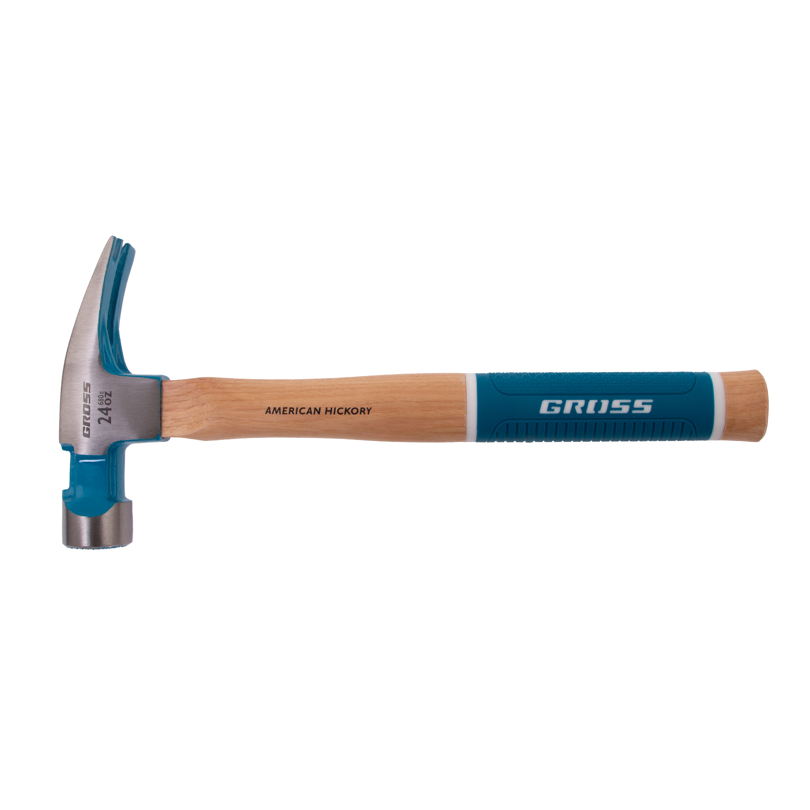 картинка Молоток-гвоздодер, 680 г, угол 75, магнит, обрезиненная рукоятка AMERICAN HICKORY GROSS от магазина Одежда+