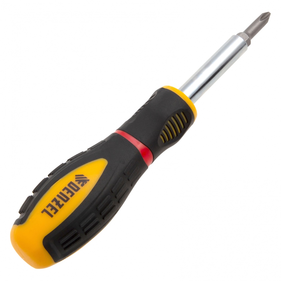 картинка Отвертка комбинированная, SL3/16"-PH1, SL1/4"-PH2, 3-х компонентная рукоятка Denzel от магазина Одежда+