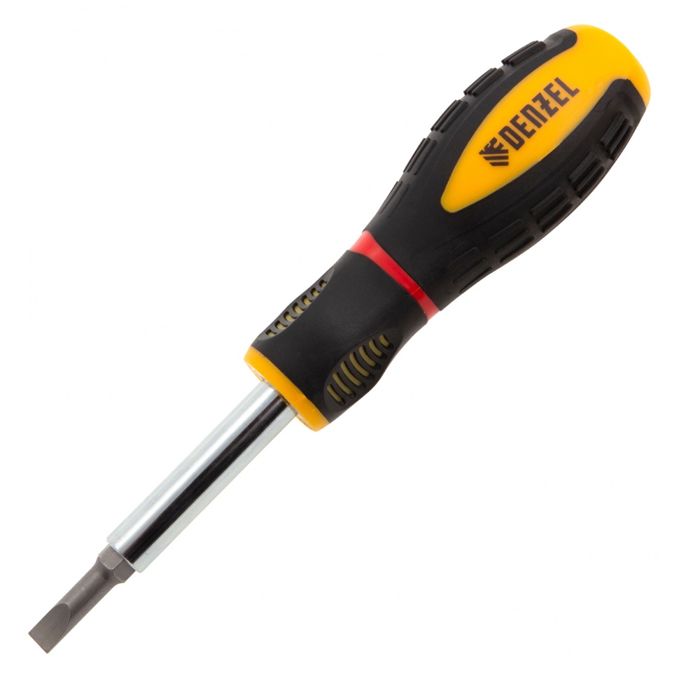 картинка Отвертка комбинированная, SL3/16"-PH1, SL1/4"-PH2, 3-х компонентная рукоятка Denzel от магазина Одежда+
