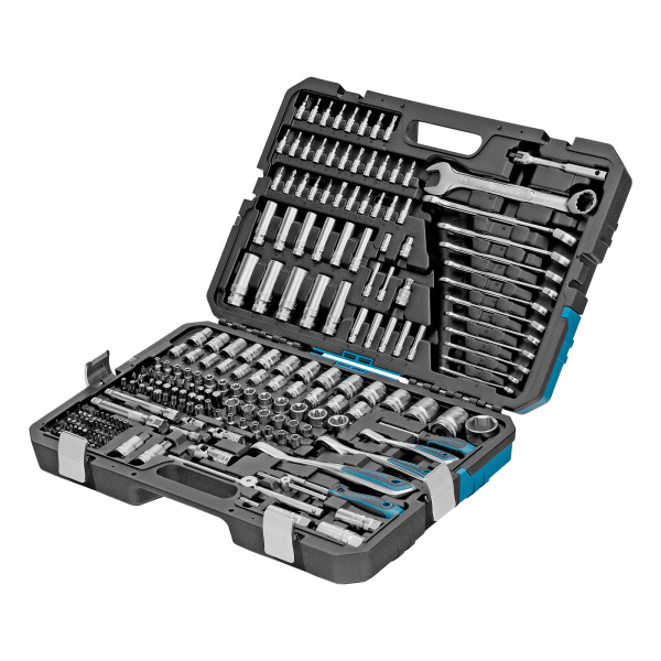 картинка Набор инструментов, 1/2", 3/8", 1/4", CrV, 120 зубьев, 216 предметов Gross от магазина Одежда+
