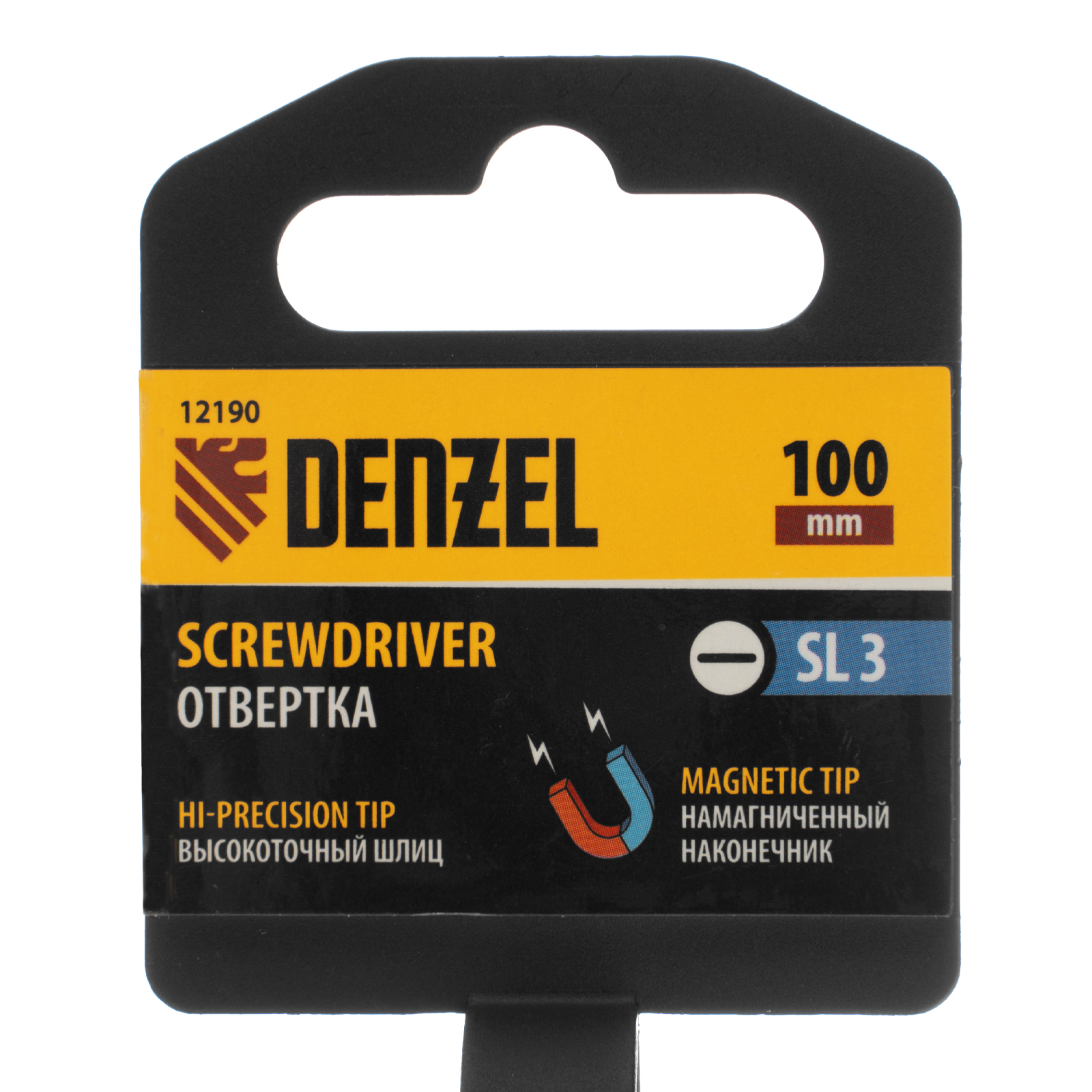 картинка Отвертка SL3х100 мм, CrV, трехкомпонентная рукоятка Denzel от магазина Одежда+