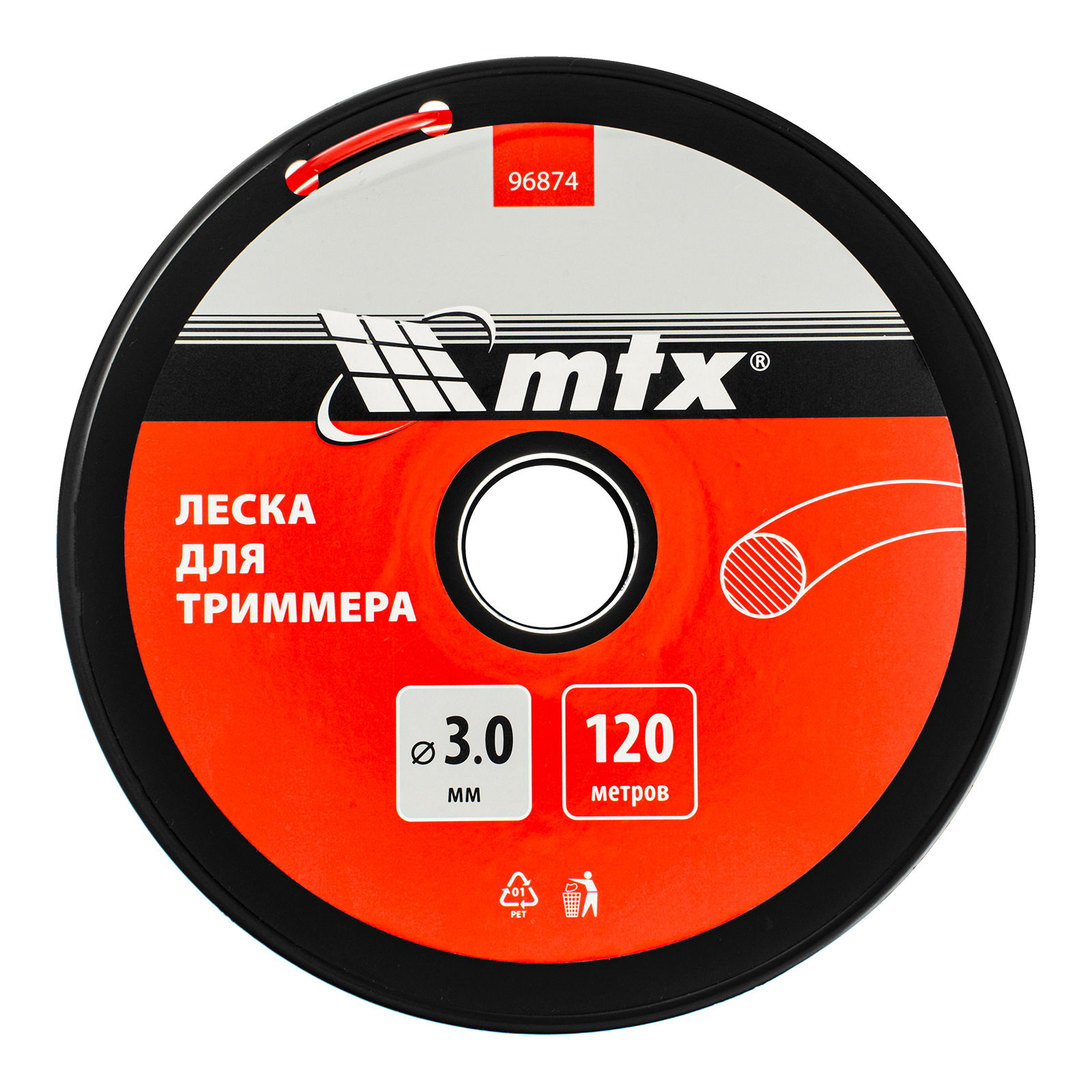 картинка Леска для триммера круглая 3,0 мм х 120 м, на катушке MTX от магазина Одежда+