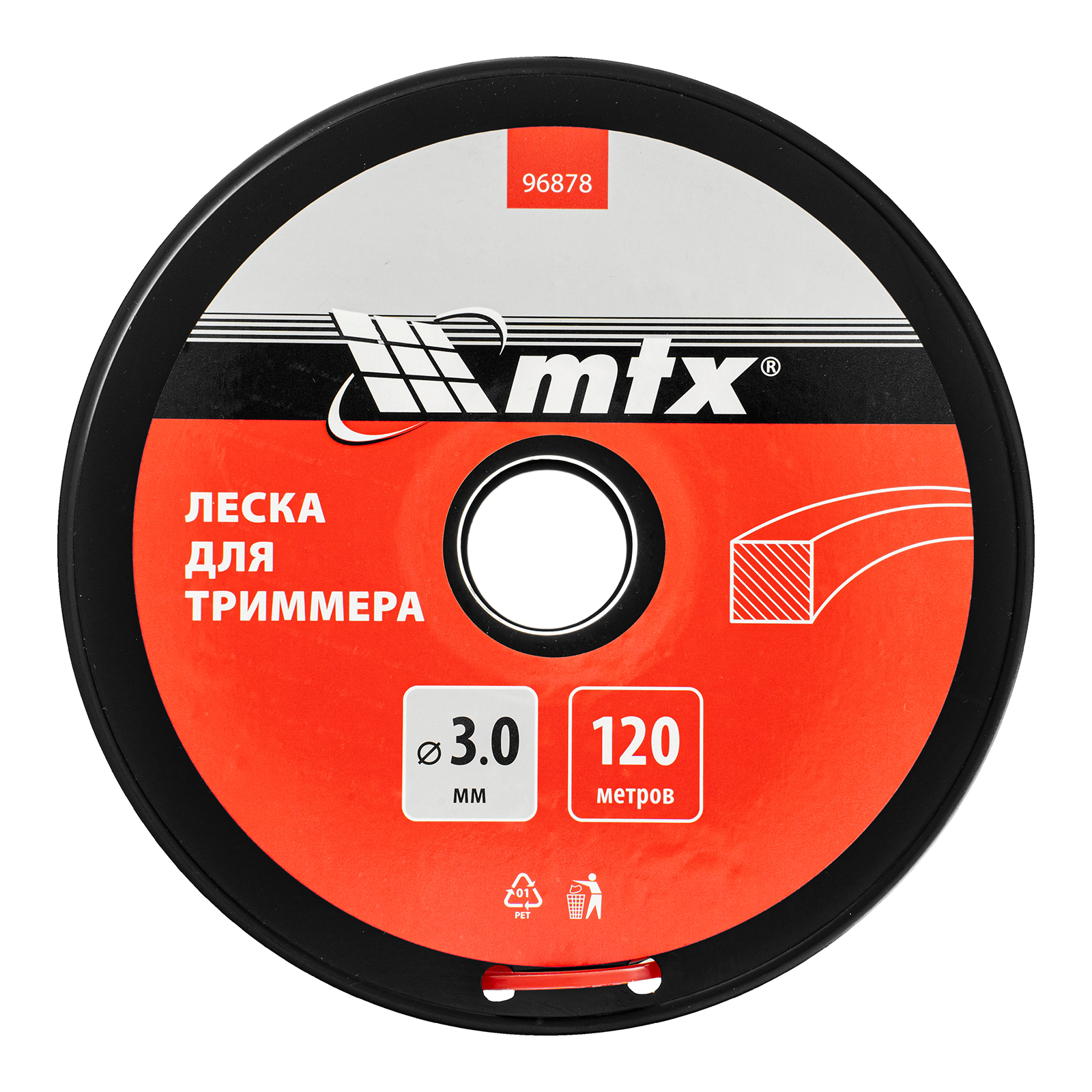картинка Леска для триммера квадрат 3,0 мм х 120 м, на катушке MTX от магазина Одежда+