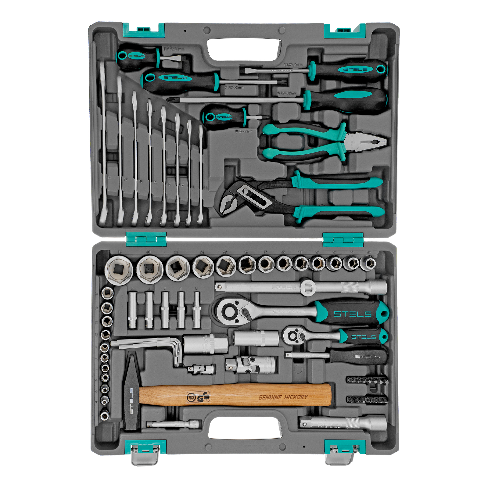 картинка Набор инструментов, 1/2", 1/4", CrV, пластиковый кейс 76 предметов Stels от магазина Одежда+