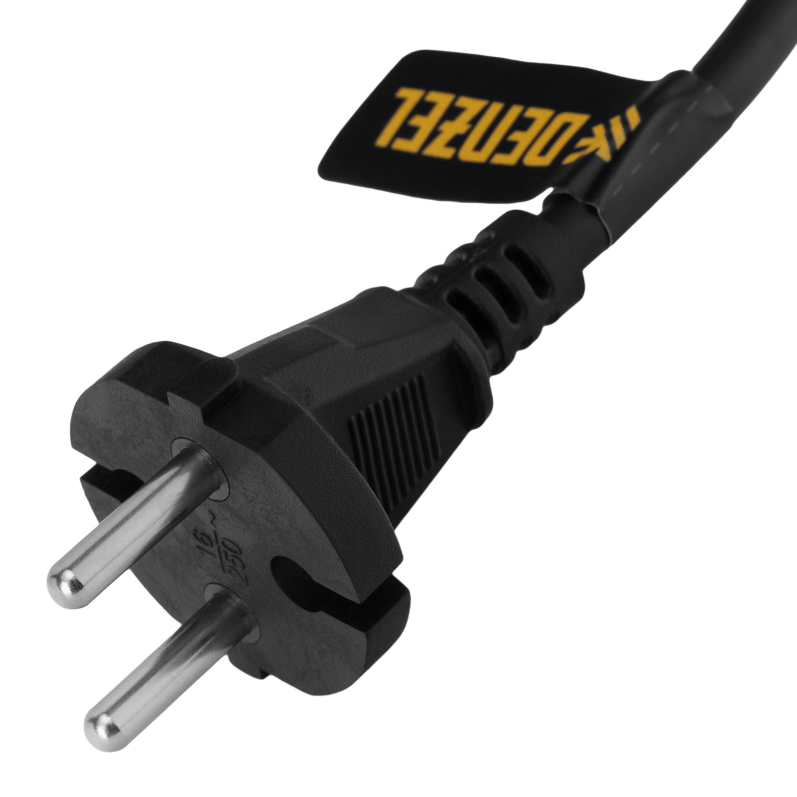 картинка Шнур сетевой Energy Series, ПВС, 1,5 м, 2 x 1,5 мм, с неразборной вилкой, черный, Denzel от магазина Одежда+