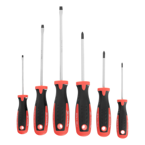 картинка Набор отверток, сталь S2, двухкомпонентные рукоятки, 6 шт Matrix Professional от магазина Одежда+