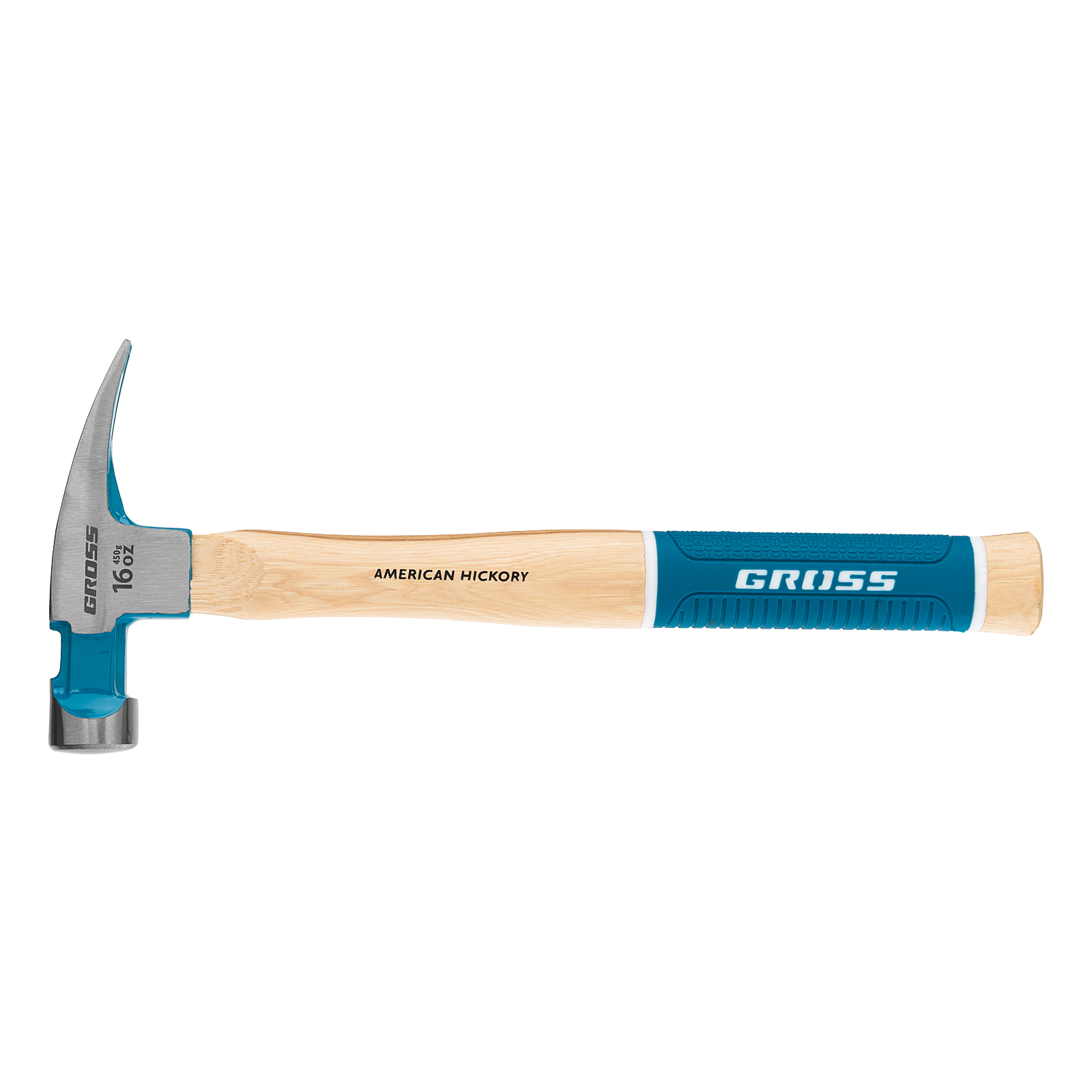 картинка Молоток-гвоздодер, 450 г, угол 75, магнит, обрезиненная рукоятка American hickory GROSS от магазина Одежда+