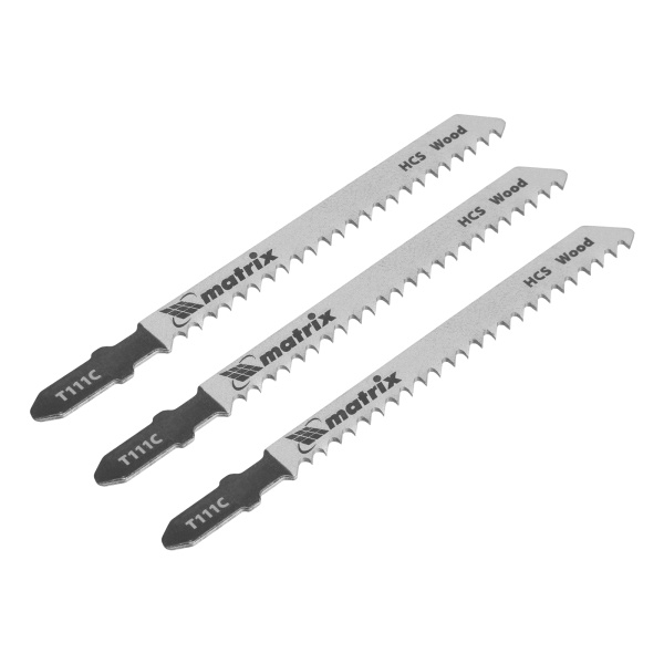 картинка Полотна для электролобзика по дереву, 3 шт, T111C, 75 х 3 мм, HCS Matrix Professional от магазина Одежда+