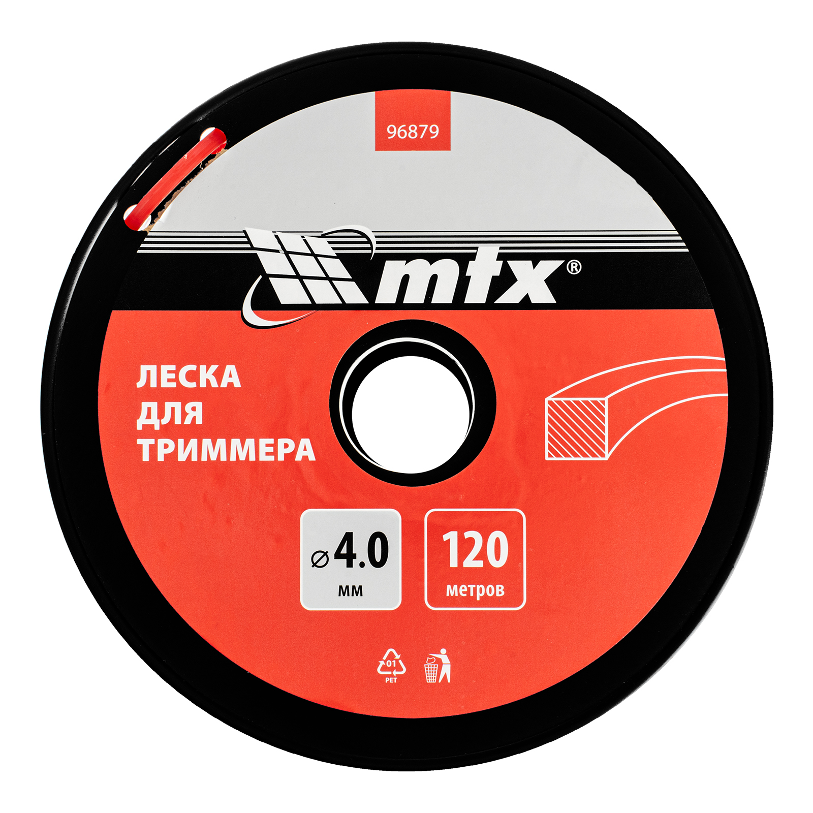 картинка Леска для триммера квадрат 4,0 мм х 120 м, на катушке MTX от магазина Одежда+