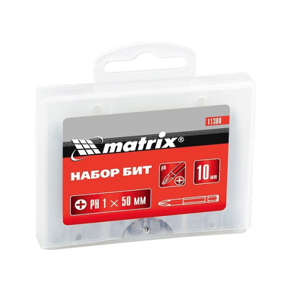 картинка Бита PZ1 x 50 мм, сталь 45Х, 10 шт, пластиковый бокс Matrix от магазина Одежда+
