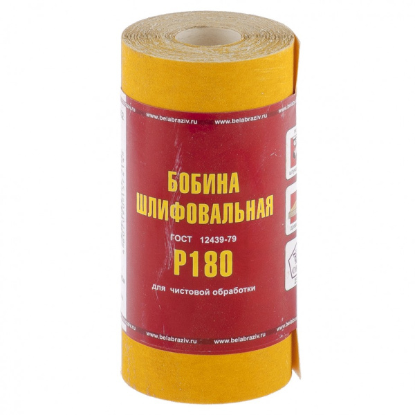 картинка Шкурка на бумажной основе, LP41C, зернистость 6Н(P 180) мини-рулон 100 мм х 5 м, "БАЗ" от магазина Одежда+