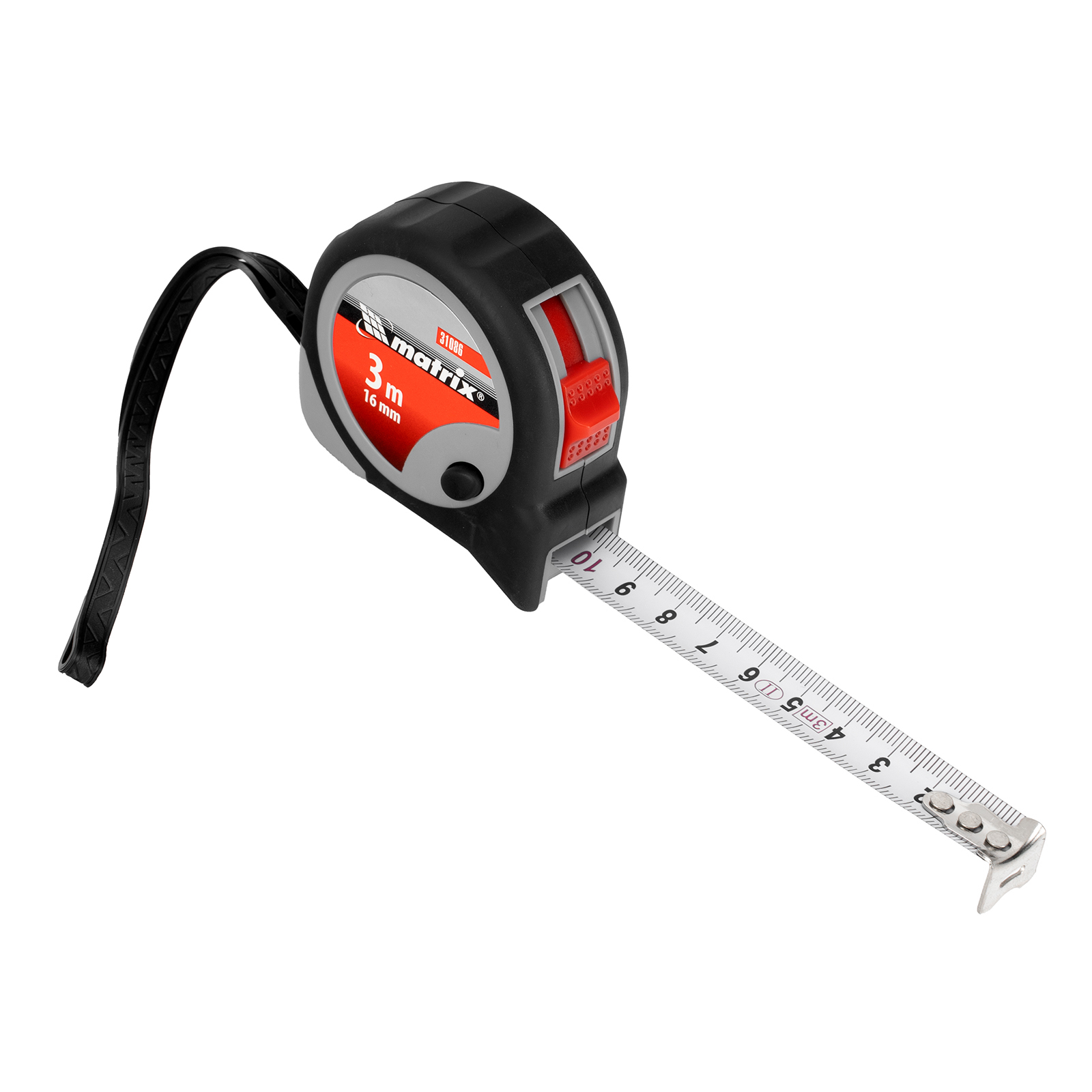 картинка Рулетка Continuous fixation,3 м х 16 мм,двухкомпонентный корпус,плавная фиксация Matrix от магазина Одежда+