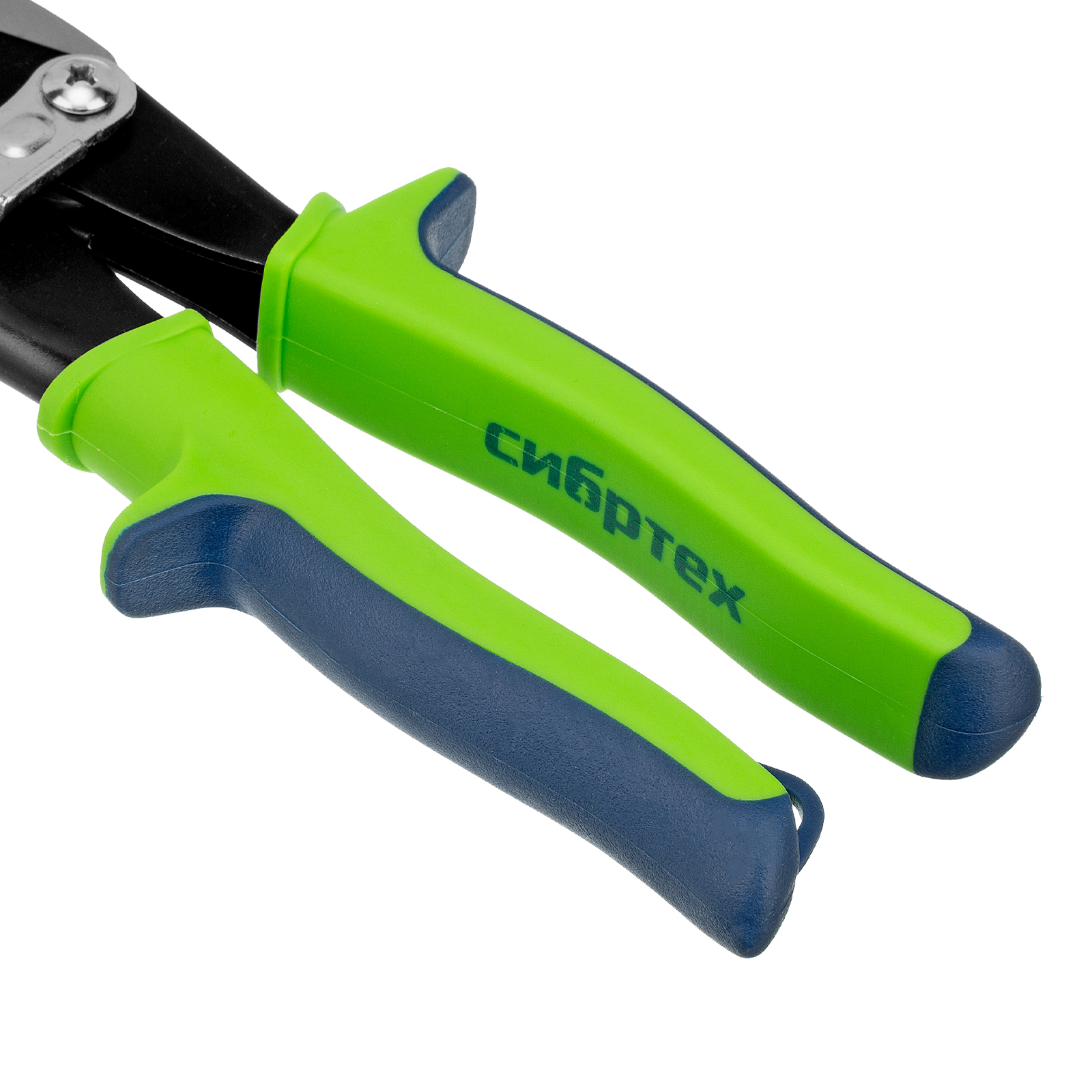 картинка Ножницы по металлу, 250 мм, левый рез, сталь С55, двухкомпонентные рукоятки СИБРТЕХ от магазина Одежда+