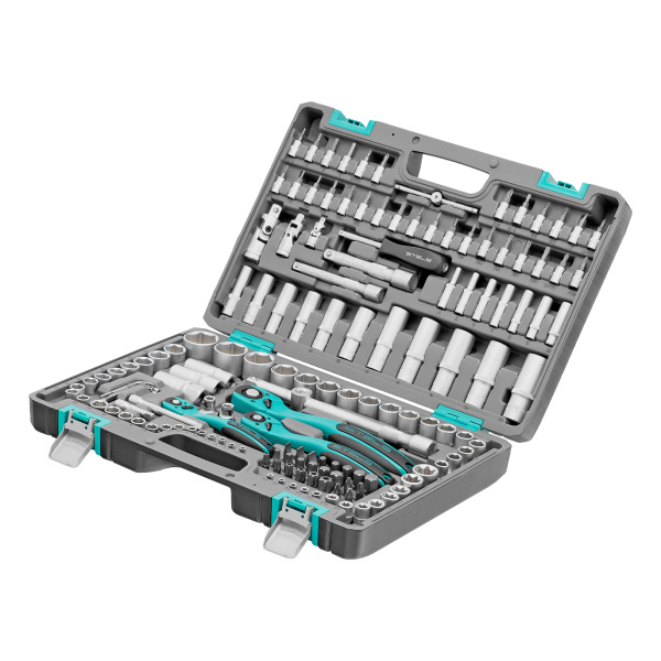 картинка Набор инструментов, 1/4", 3/8", 1/2", Cr-V, S2, усиленный кейс, 151 предмет Stels от магазина Одежда+