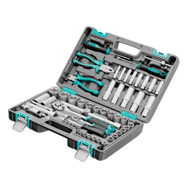 картинка Набор инструментов, 1/2", 1/4", CrV, пластиковый кейс 69 предметов Stels от магазина Одежда+
