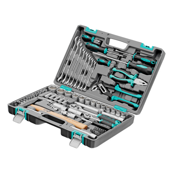картинка Набор инструментов, 1/2", 1/4", CrV, пластиковый кейс 76 предметов Stels от магазина Одежда+