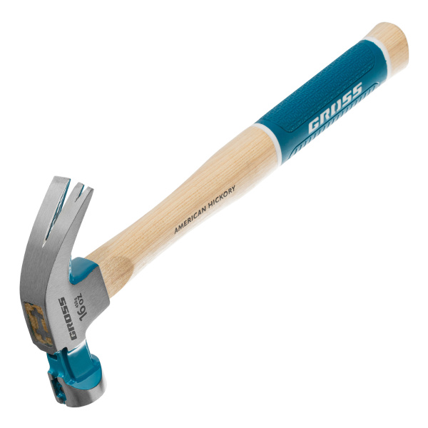 картинка Молоток-гвоздодер, 450 г, угол 45, магнит, обрезиненная рукоятка American hickory GROSS от магазина Одежда+