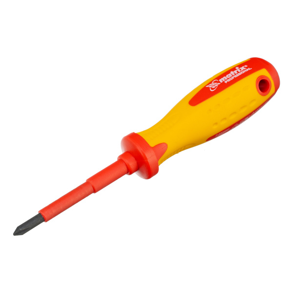 картинка Отвертка Insulated, PH1 x 75 мм, CrMo, до 1000 В, двухкомпонентная рукоятка Matrix Professional от магазина Одежда+