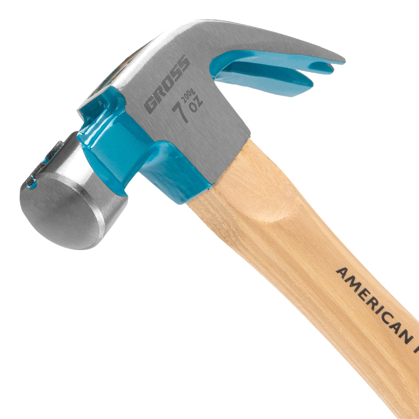 картинка Молоток-гвоздодер, 200 г, угол 45, магнит, обрезиненная рукоятка American hickory GROSS от магазина Одежда+